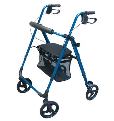 Déambulateur 4 roues léger et pliable Néo Fashion bleu