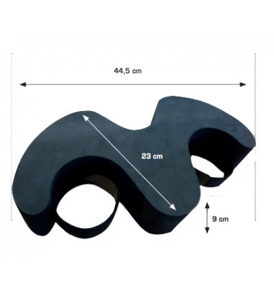 Dimensions de l'appui tibial anti-abduction/adduction Moustache