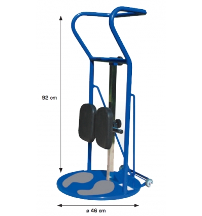 Dimensions du verticalisateur guidon pivotant Transi bleu