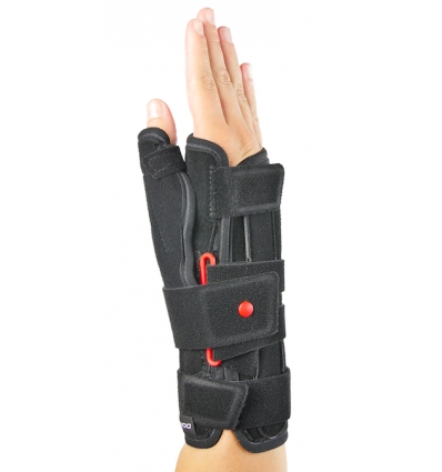 Attelle de poignet-pouce DuoForm+ Donjoy noir et rouge