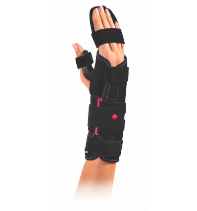 Attelle de poignet-main-doigts Polyform Donjoy noir rouge