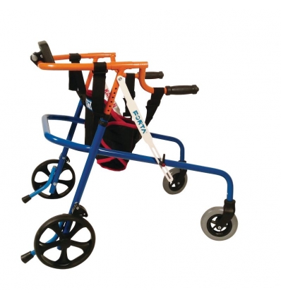 Rollator postérieur pour enfant orange et bleu Kaiman