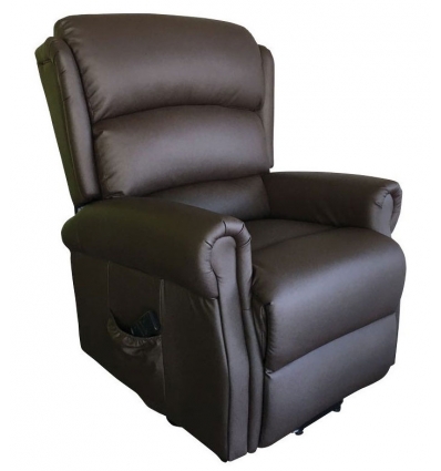 Fauteuil releveur 1 moteur Renaissance simili chocolat