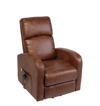 Fauteuil releveur 1 moteur Lazy'Up Vintage marron