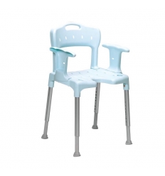 Chaise de douche réglable en hauteur Etac Swift bleu