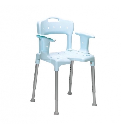 Chaise de douche réglable en hauteur Etac Swift bleu