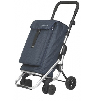 Chariot de courses à pousser Go Up 4 roues bleu jean