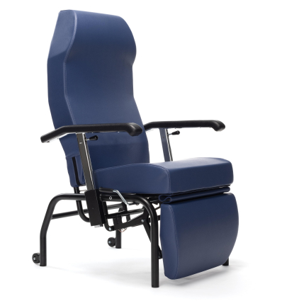 Fauteuil de repos médical manuel Normandie cuir artificiel bleu Vermeiren