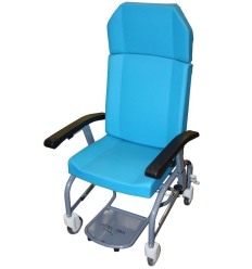 Fauteuil de repos à roulettes Quiego 3500 bleu pétrole