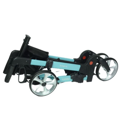 Rollator 4 roues pliable Karibu Forta bleu