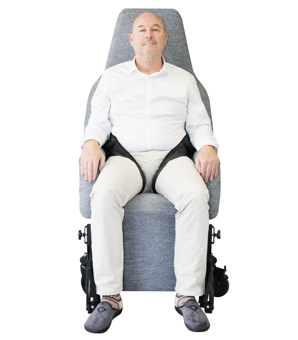 Ceinture abdominale de maintien pour fauteuil roulant