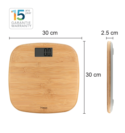 Dimensions du pèse personne électronique Hi-Woody Haepi