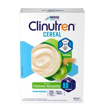 Céréales nutritionnelles Clinutren Cereal Nestlé pomme noisette