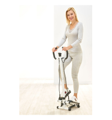 Stepper debout avec un guidon blanc
