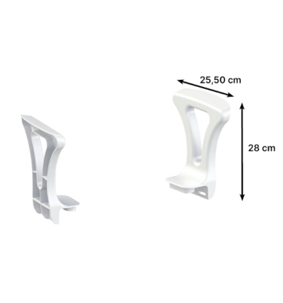 Dimensions des accoudoirs pour chaise de douche Capri