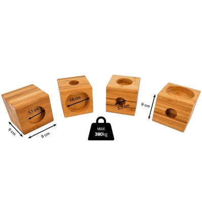 Lot de 4 pieds sur-élévateurs en bambou dimensions