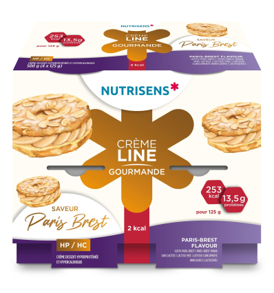 Crème dessert hyperprotéinée Cremeline 2kcal paris brest Nutrisens