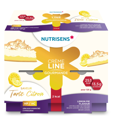 Crème dessert hyperprotéinée Cremeline 2kcal tarte citron Nutrisens