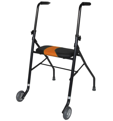 Déambulateur 2 roues ultra léger Londres Light Drive Devilbiss noir et orange