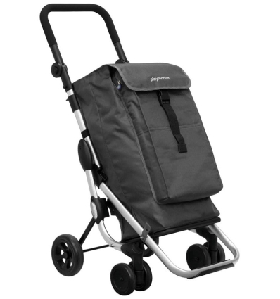 Chariot de courses 4 roues Go Up gris noir