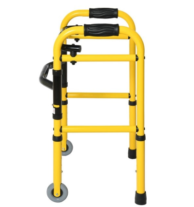 Cadre de marche fixe enfant avec roulettes de profil