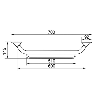 Dimensions de la barre d'appui avec porte serviette