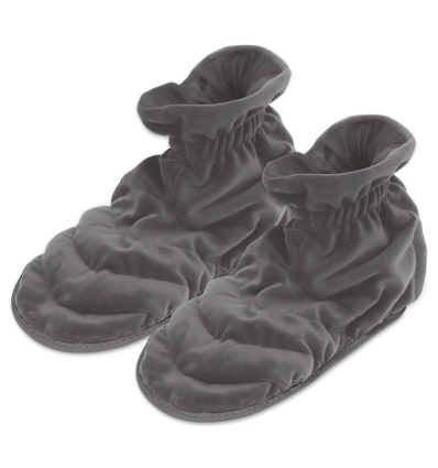 Chausson chauffant micro-ondes graines de lin gris