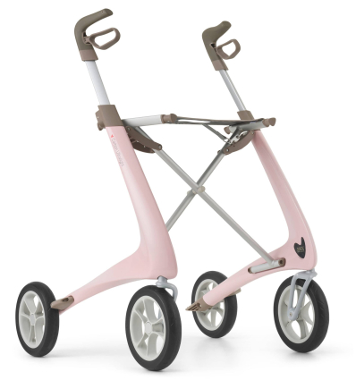 Déambulateur 4 roues léger Carbon Ultralight rose pastel