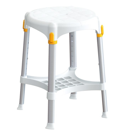 Tabouret de douche rond Capri avec plateau