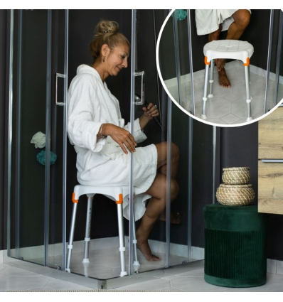 Tabouret de douche rond Capri salle de bain