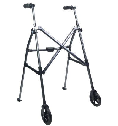 Déambulateur 2 roues pliable parapluie Neo Pop gris anthracite anodisé