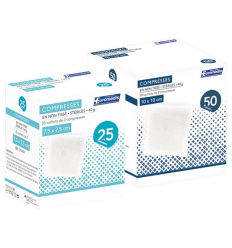 Compresses stériles non tissées 4 plis 10 x 10 cm Euromédis