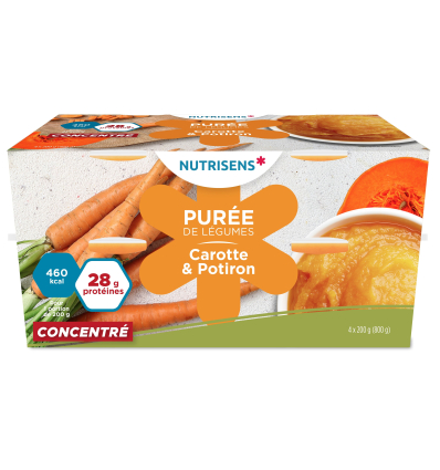 Purée de légumes hyperprotéinée Nutrisens carotte et potiron