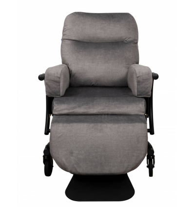 Fauteuil à pousser manuel Confort Vendôme velours galène gris