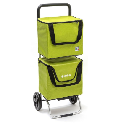 Chariot de courses 2 roues à pousser Modulo Bag vert anis