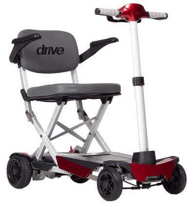 Scooter électrique 4 roues PMR pliable Manual Fold + rouge Drive Devilbiss