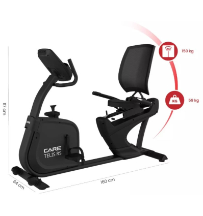 Vélo semi-allongé auto-alimenté Telis RS ergomètre connecté