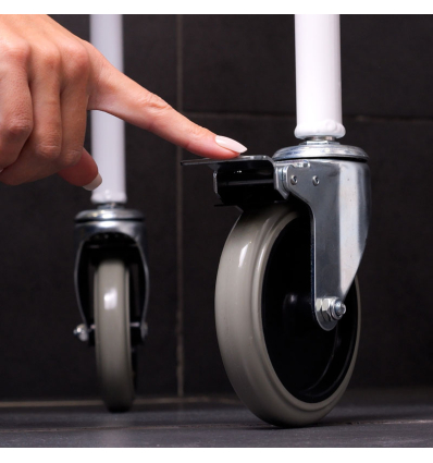 Chaise de douche pliable à roulettes Tobago avec frein