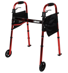 Déambulateur 2 roues pliant et léger Ready Set Go rouge Drive Devilbiss