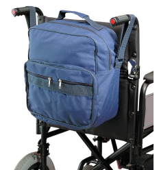 Sac à dos universel bleu pour fauteuil roulant manuel