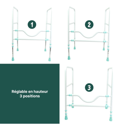 Cadre de toilette sécurisé réglable en hauteur Prima