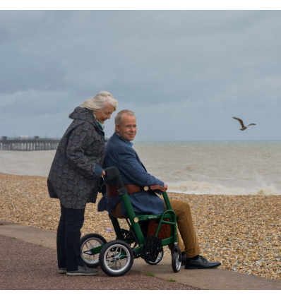 Déambulateur chaise roulante 2 en 1 pliable Glide