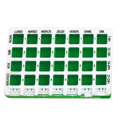 Pilulier semainier Dolcimo Classic blanc et vert
