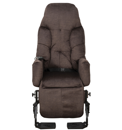 Fauteuil à pousser électrique d'intérieur Mistral E velours marron innov SA