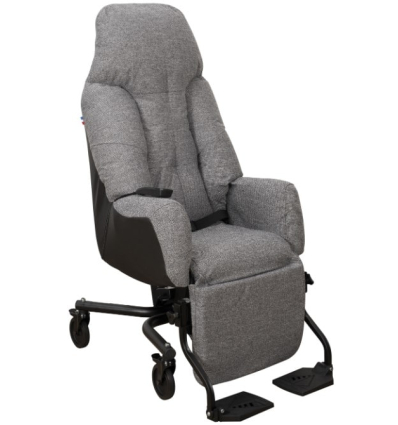 Fauteuil à pousser électrique d'intérieur Mistral E tissu gris chiné