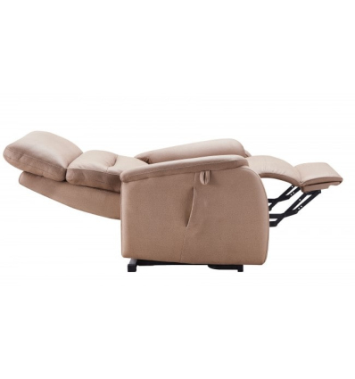 Fauteuil releveur 4 moteurs électrique Lazare beige allongé