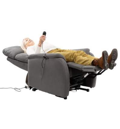 Fauteuil releveur 4 moteurs électrique Lazare gris position allongée