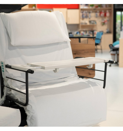 Table de lit médicalisé extensible à poser sur barrières Slide blanche