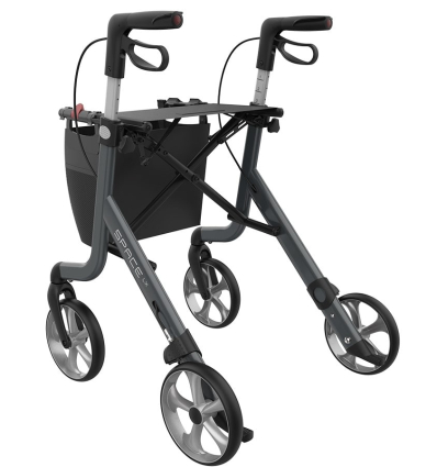 Déambulateur 4 roues léger et pliable Space LX Rehasense gris