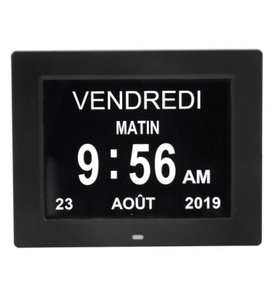 Horloge calendrier numérique Aplos avec date, heure et période de la journée